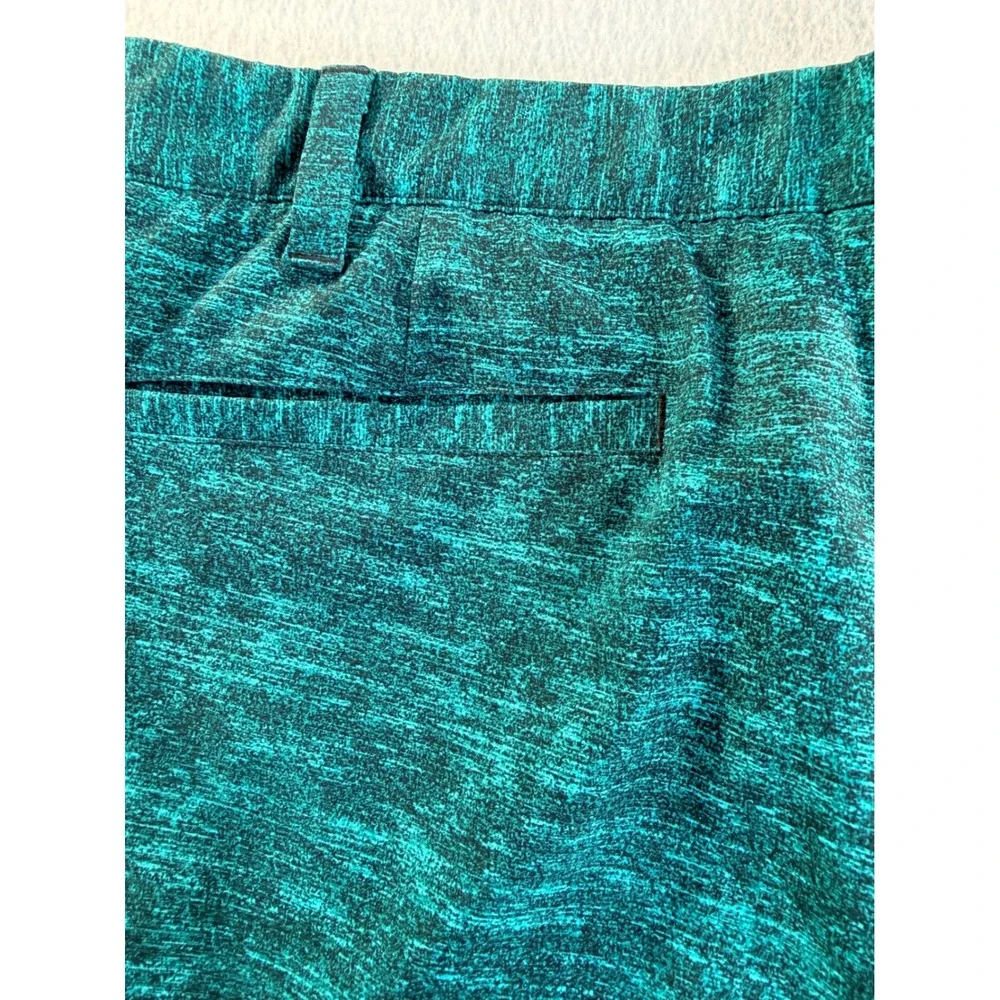 Adidas Golf Shorts Mens 35 Teal Green Space Dye Heather Performance Flat Front